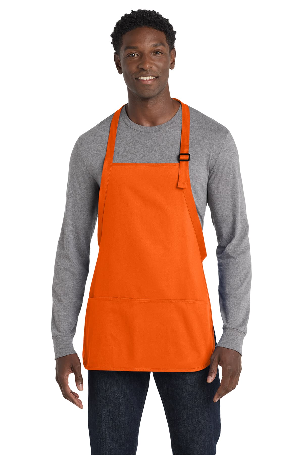 A510 Port Authority Medium-Length Apron with Pouch Pockets. A510